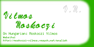 vilmos moskoczi business card